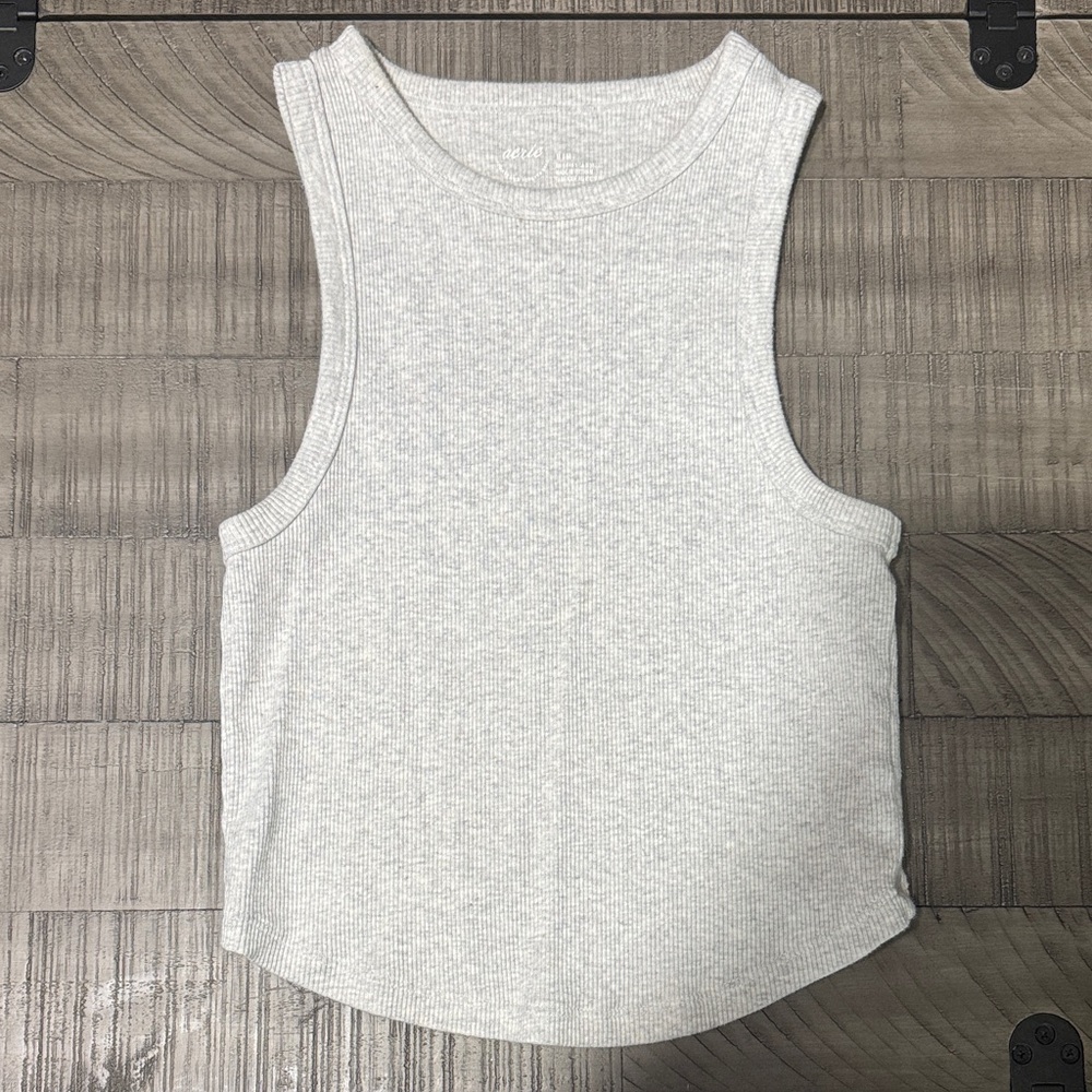 Aerie Gray Ribbed Tank Top